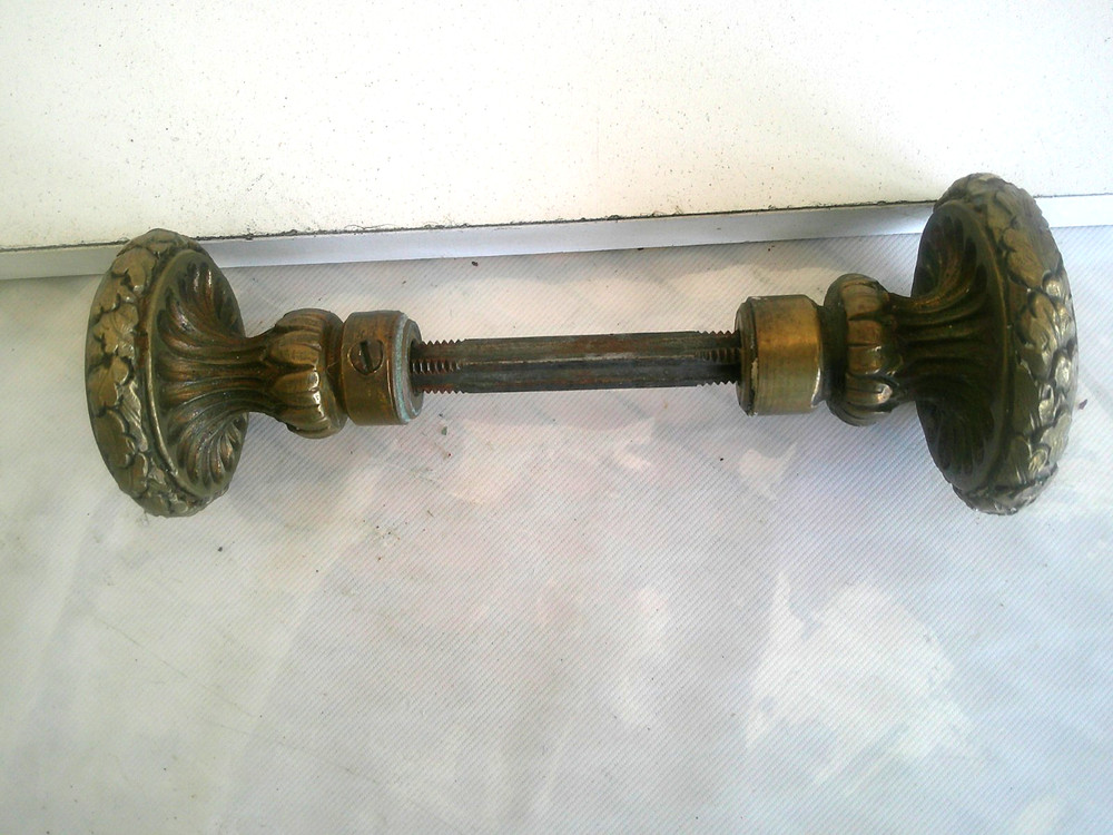 Antique Victorian Fancy Solid Brass Door Knob set