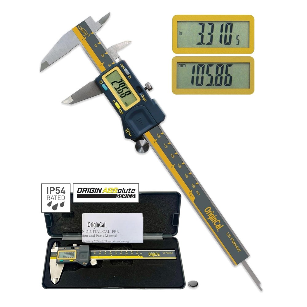 Absolute Origin 0-6" Digital Caliper - Accurate, Durable, with USB Data Export