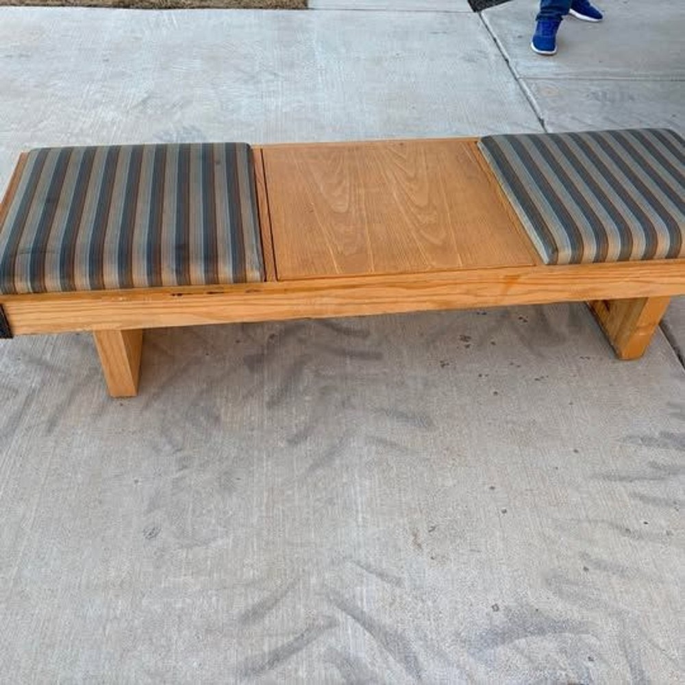 Modern light solid wood bench. Heavy. Large 70x24x16
