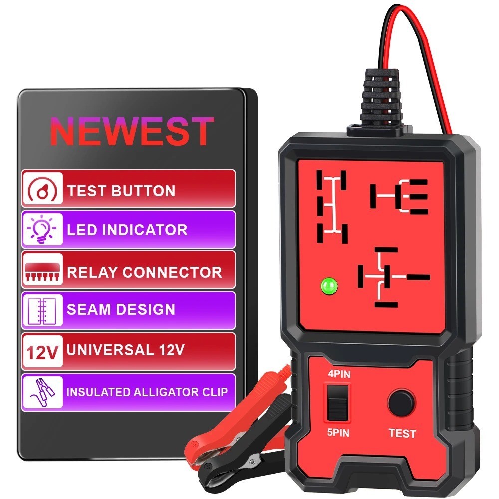 Newly-Arrived Handheld 12V Auto Relay Tester: 4 & 5 Pin Diagnostic Tool from USA