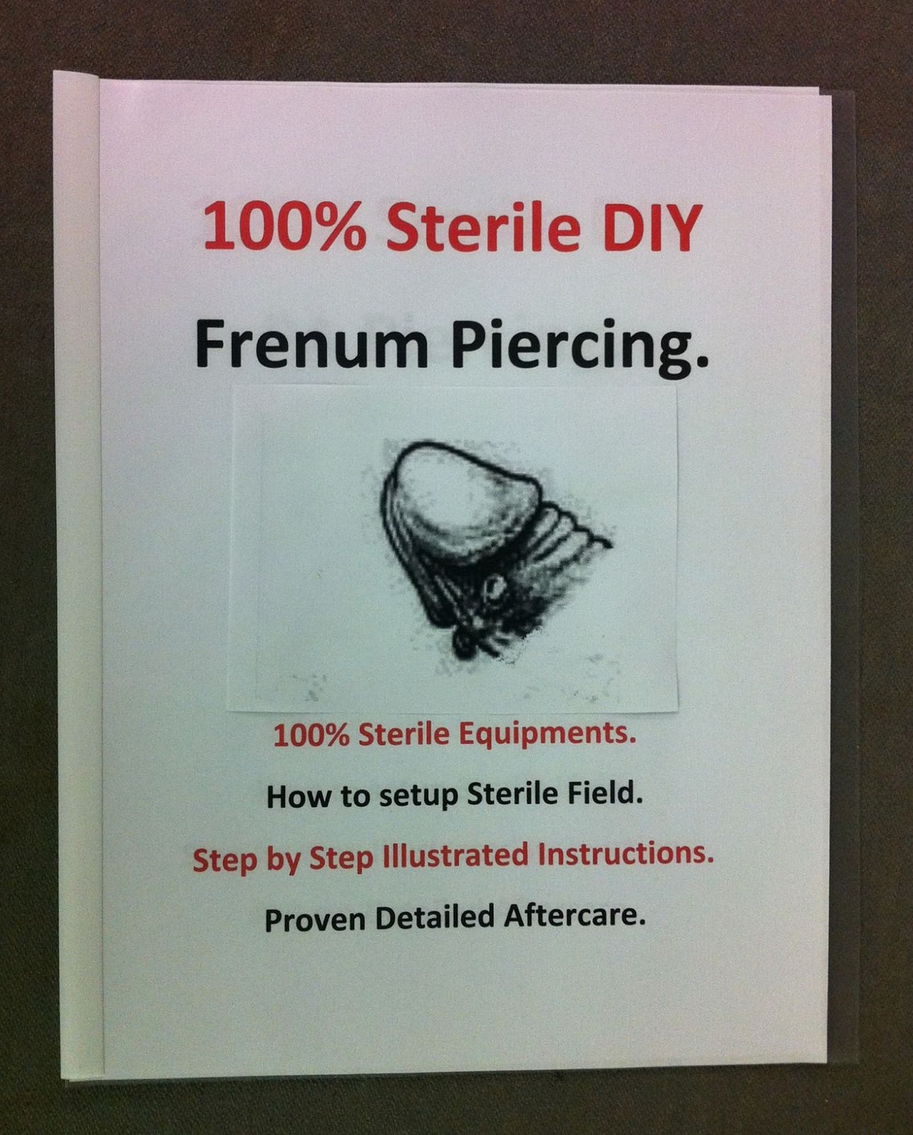 DIY EASY, SAFE & STERILE SINGLE 10G FRENUM PIERCING KIT with FORCEPS & GUIDE.