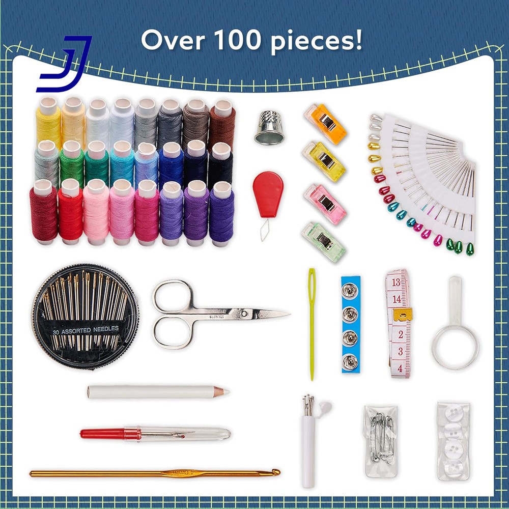 Sewing Kit for Adults Small Beginner Set W/Multicolor Thread Scissors 106 PCS US