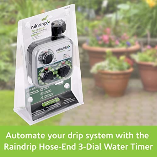 R675CT 3-Dial Water, Sprinkler Timer with Rain Delay for Drip Analog