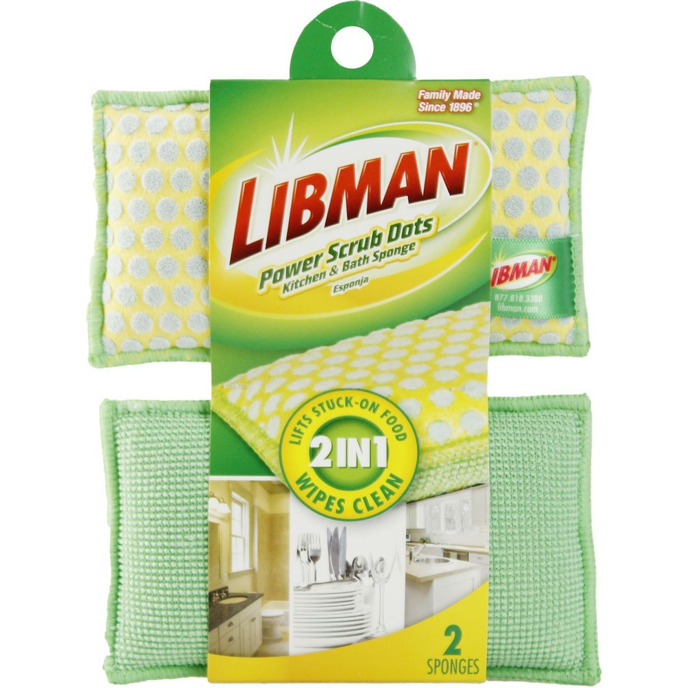 336 Power Scrub Dots Kitchen and Bath Sponge Cleaning Scrubber Single Pack