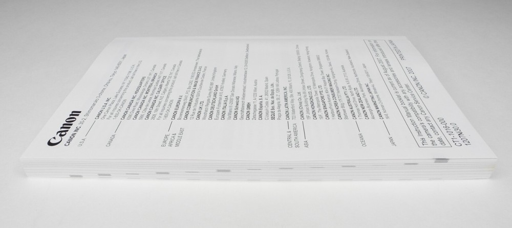 Canon EOS 40D Digital Camera Instruction Manual / User Guide In English