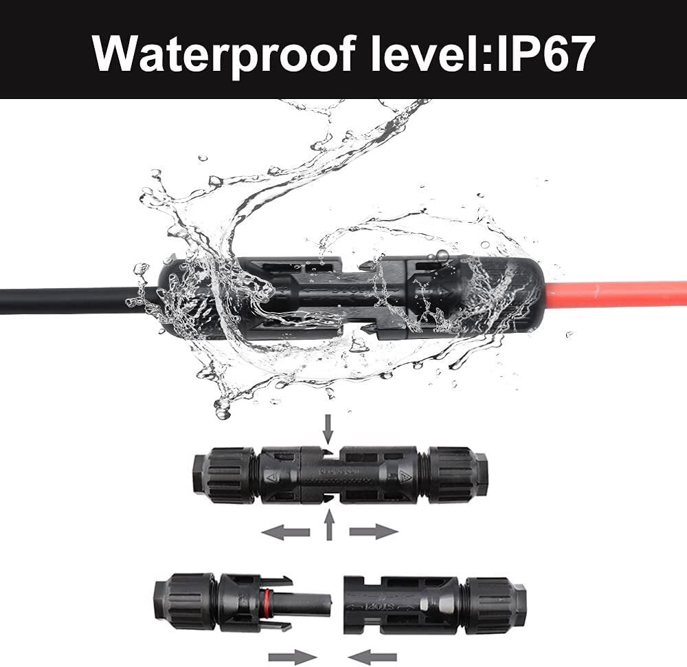 Solar Panel Y Branch Cable Connection Waterproof Adapter Connector Extension US