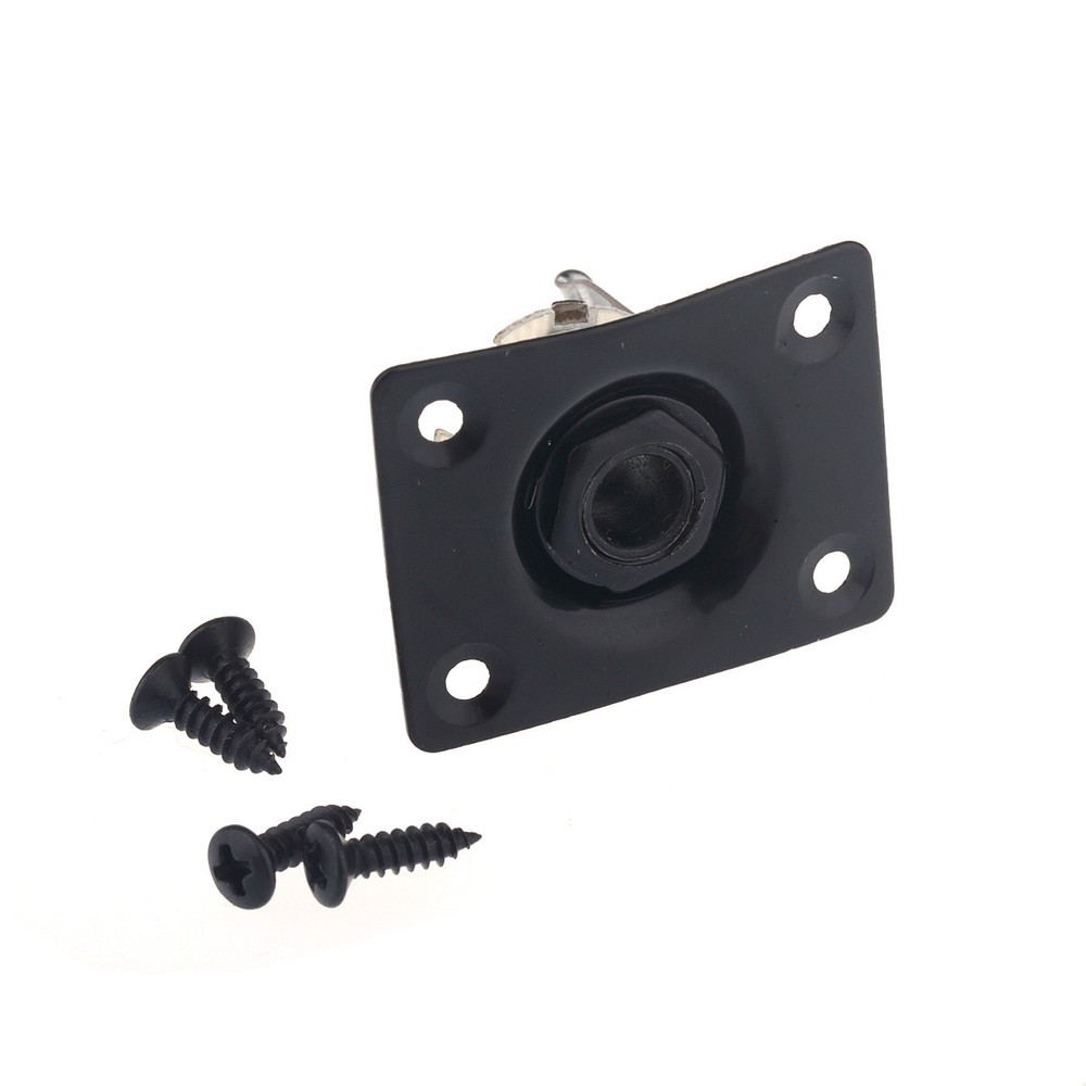 Musiclily Rectangle Guitar Input Jack,Black