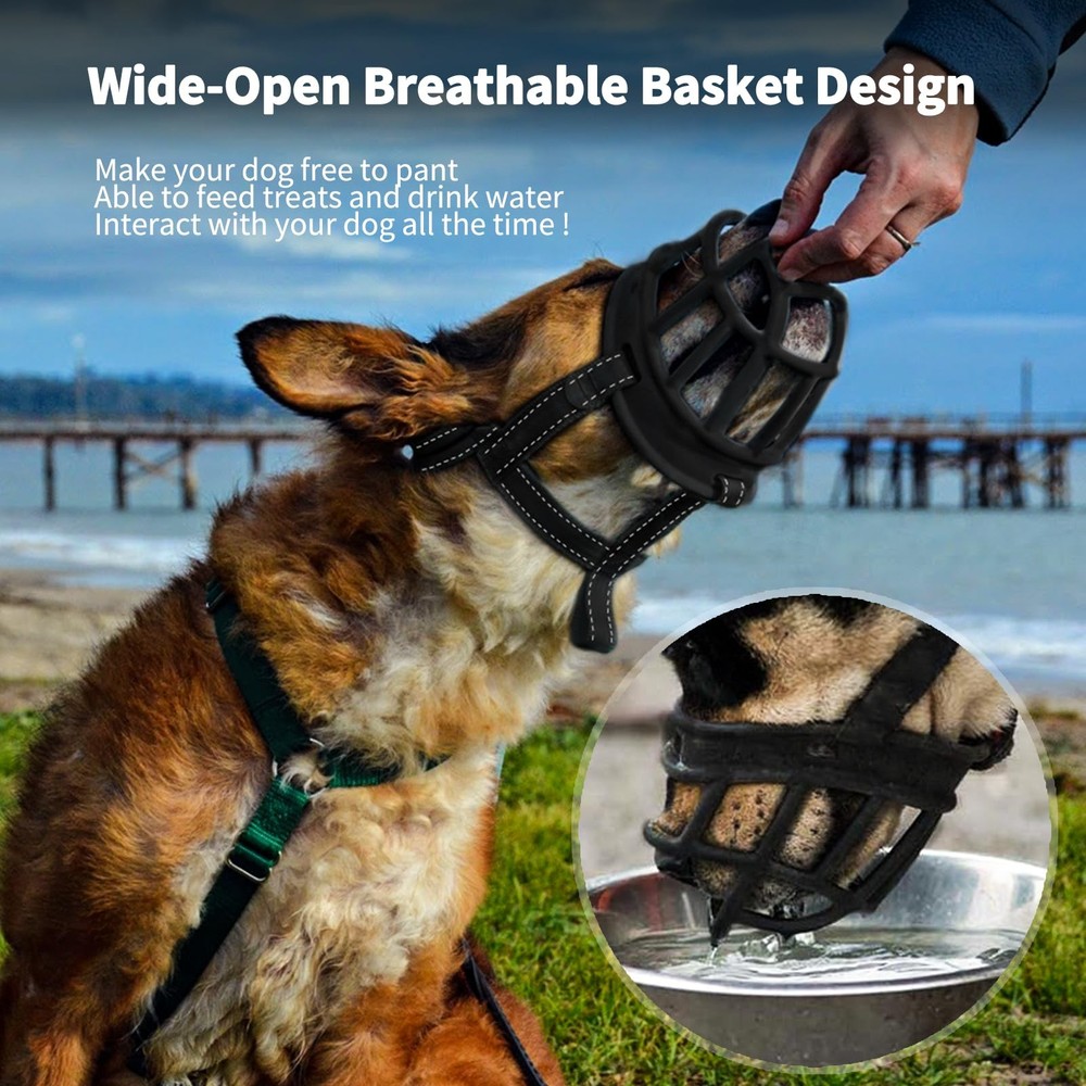 Large Soft Silicone Dog Muzzle Size 5 For Training Safe And Comfortable Use