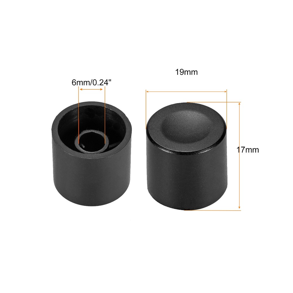 Potentiometer Control Knob Insert Shaft D Switch Knobs 19x17mm 6mm Black 10Pcs