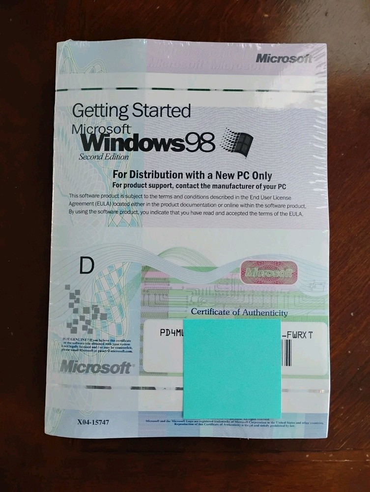 MICROSOFT WINDOWS 98 SECOND EDITION FULL OPERATING SYSTEM WIN 98 SE =NEW=