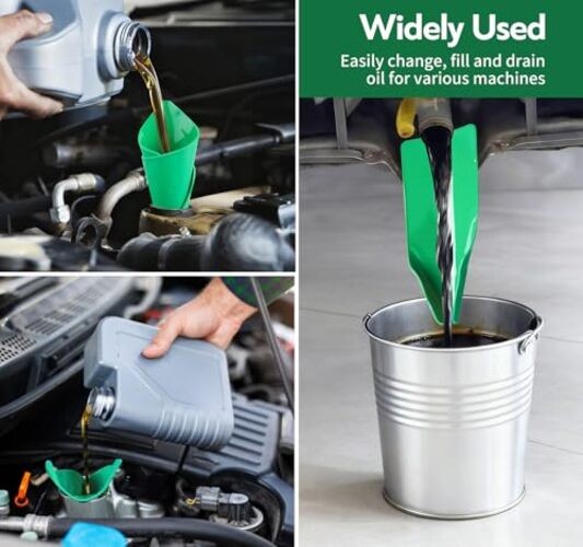 Reusable Flexible Oil Drain Funnel Form a Foldable Bendable Flex Funnel for
