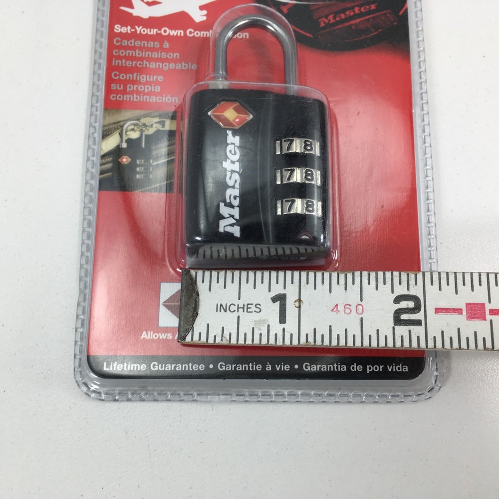 NEW Master Lock Combination Padlock 4680DBLK TSA-Accepted Luggage Resettable