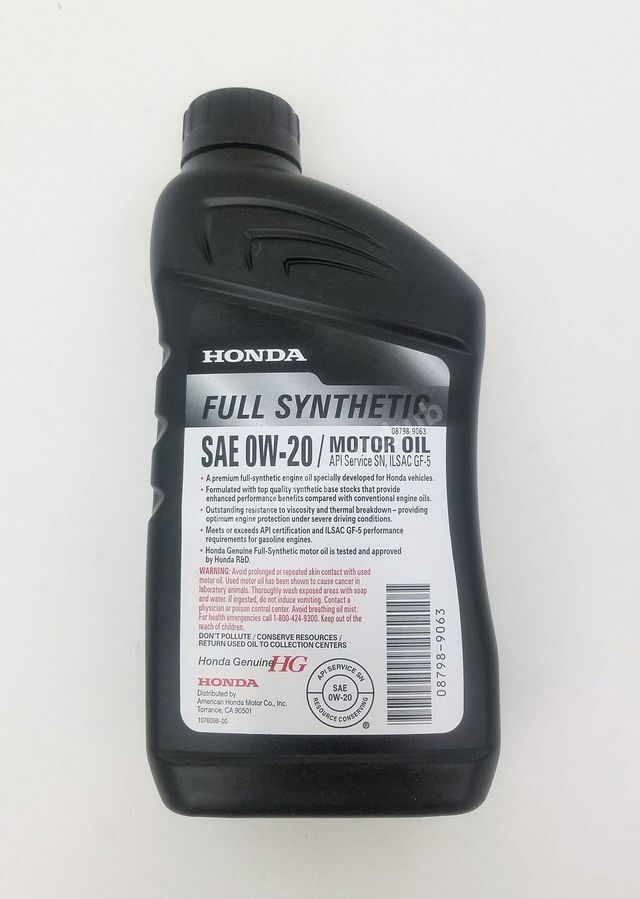 Genuine Honda / Acura 0W-20 Full Synthetic Oil Change Kit (5 Qts Oil Filter & Wa