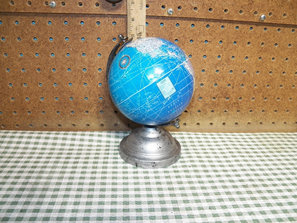2012 Metal Tabletop World Globe - Approximate 5 Inch diameter