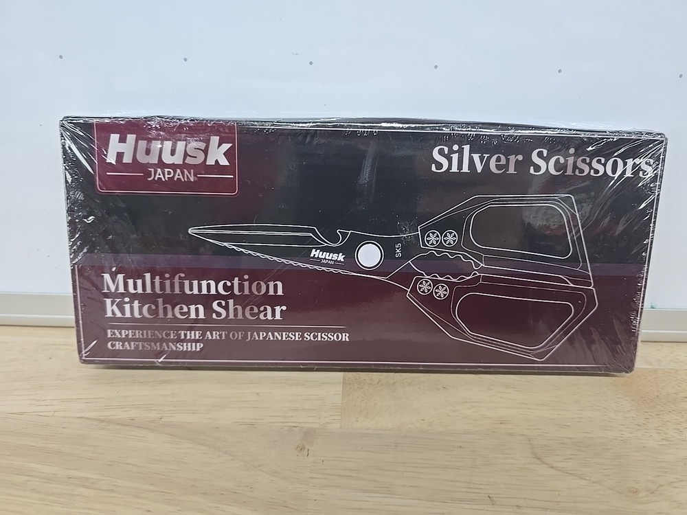 HUUSK Kitchen Scissors All Purpose - Stainless Steel Kitchen Shear, Sharp Silver