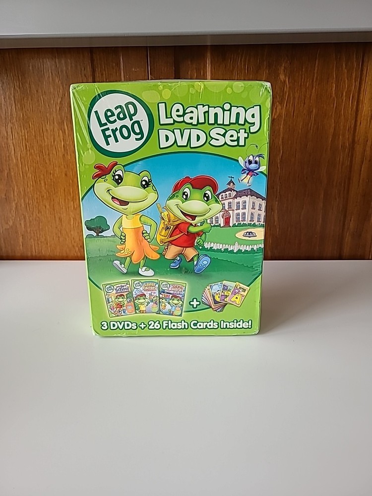 NIB, Leap Frog Learning 3 DVDs + flash Cards Ages 2-6