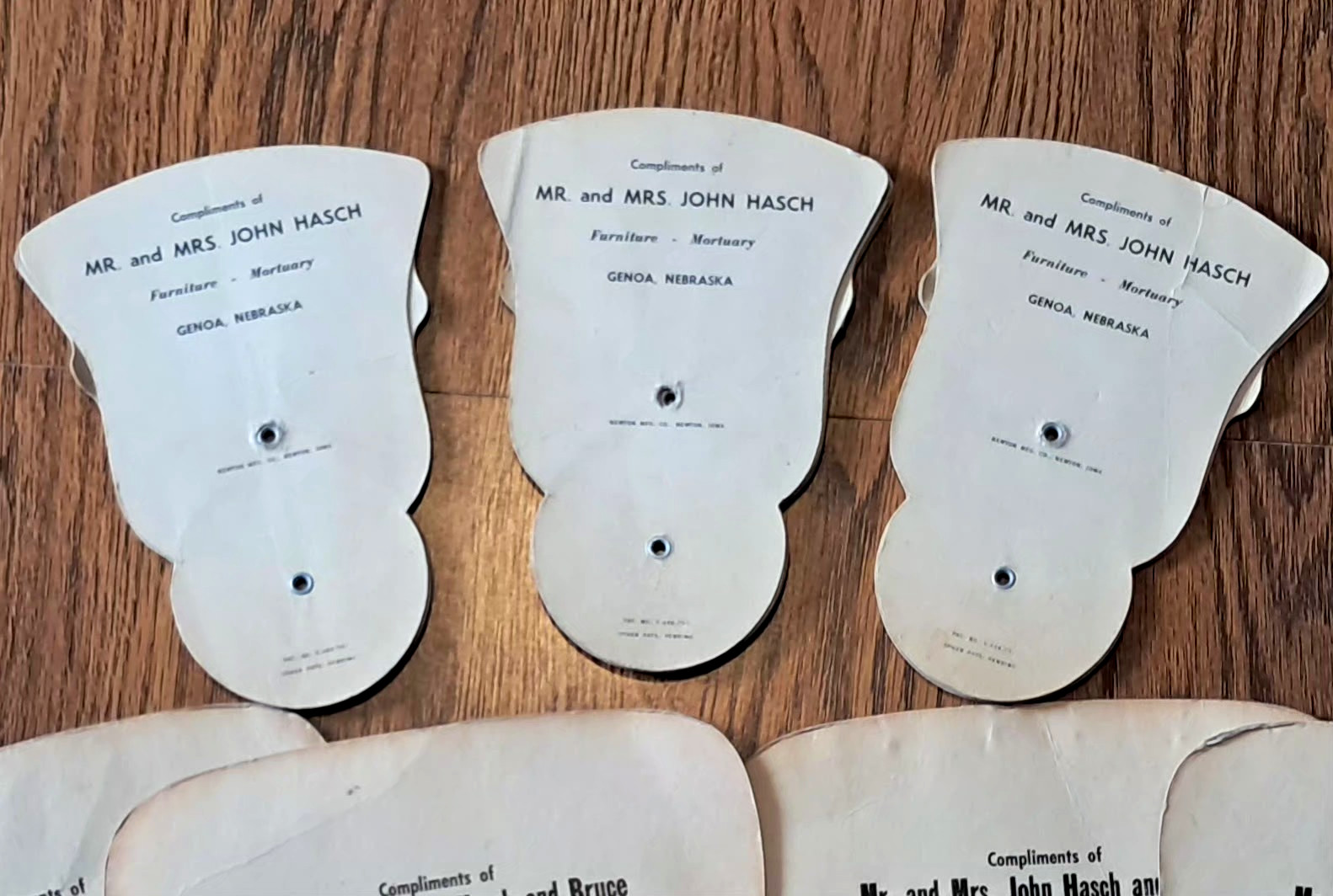 8 VINTAGE FUNERAL FANS PAPER ADVERTISING FANS (3) TRI-FOLD CHRISTIAN RELIGION