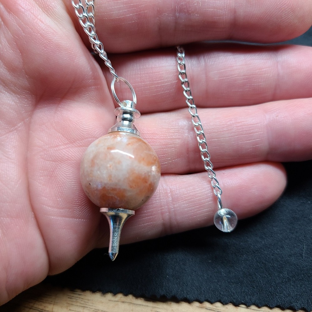 Sunstone Sephoroton Ball Sphere Crystal Dowsing Pendulum Divination Tool