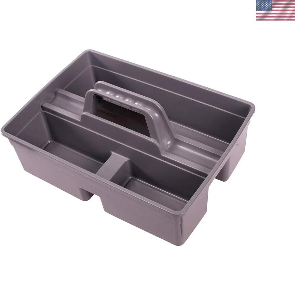 Plastic Storage Tray Tote- Versatile Multiuse Caddy with Attached Portable Ha...