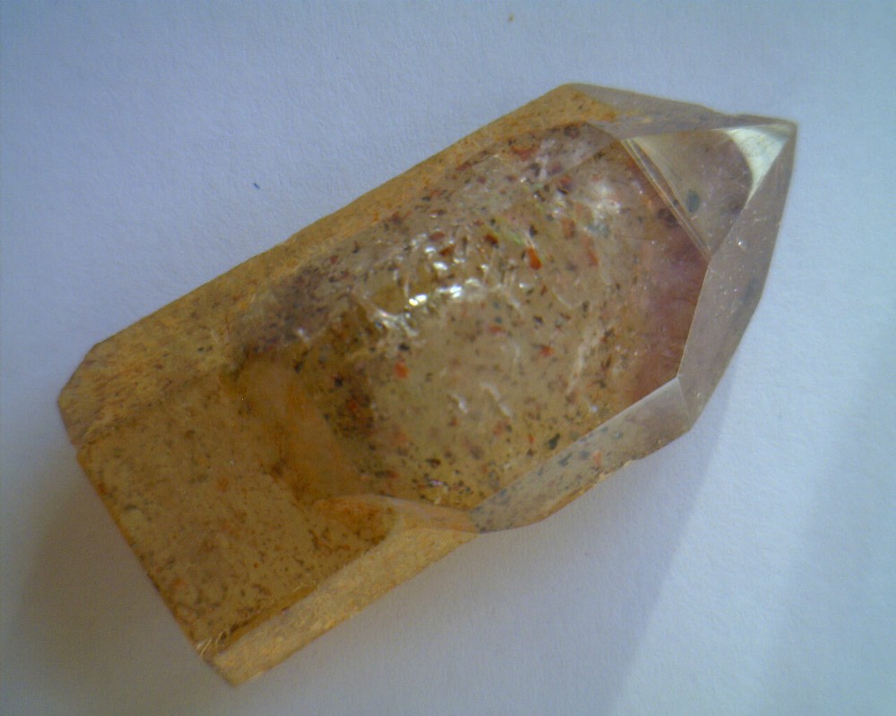 Red Fire Lepidocrocite in Quartz & Amethyst Scepter Crystal Madagascar r815d