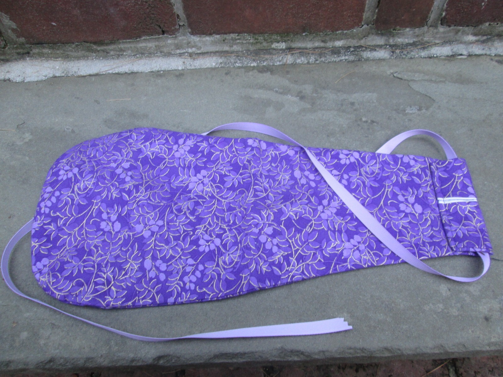 REENACTOR 18THC REV WAR COLONIAL POCKET COTTON VIOLET LILAC RIBBON PURPLE GOLD