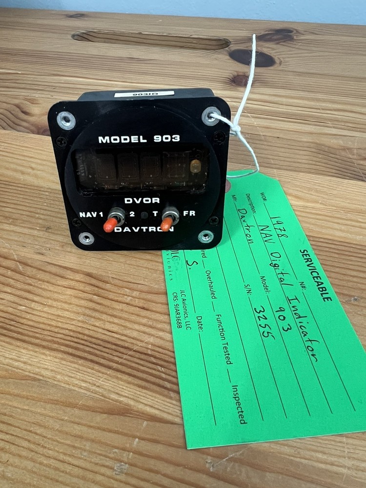 Davtron Digital VOR Indicator Model: 903 Working, Serviceable Condition & Tag