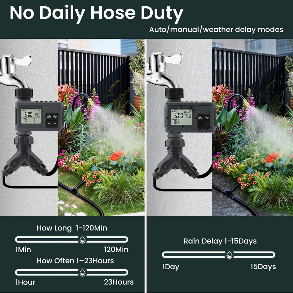 100FT Smart Drip Irrigation System with Water Timer – Automatic Garden Wat
