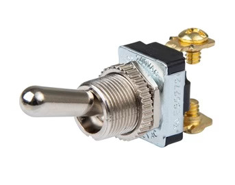 BEP SPST Chrome Plated Toggle Switch - 11/16" Handle - OFF/ON