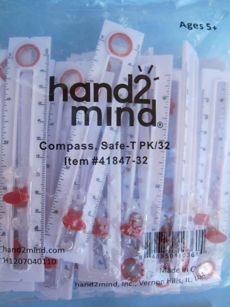 Hand2mind Safe-T Compass Classroom set 32 Circle Drawing Tool Math Geometry