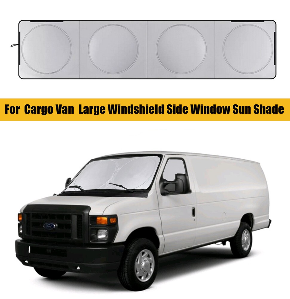 For Ford E-Transit E-250 Cargo Van Large Windshield Side Window Sun Shade Cover