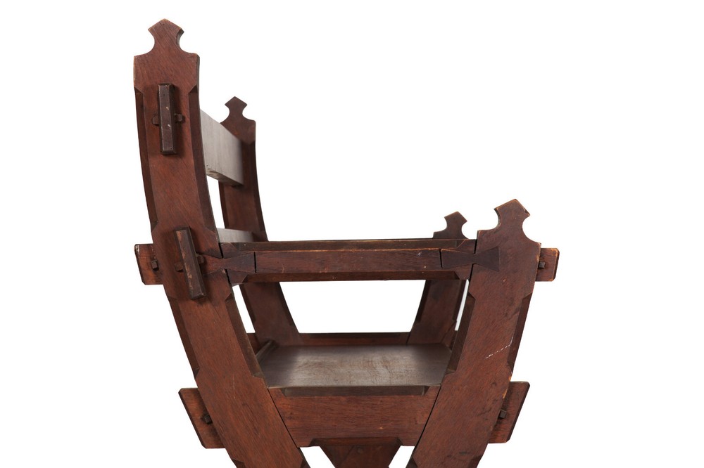 Circa 1890s American Gothic Revival Walnut Hall Bench Settee