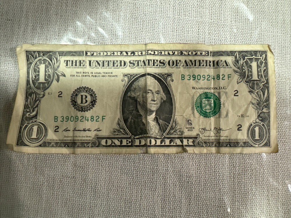 one dollar bill error 2013 b