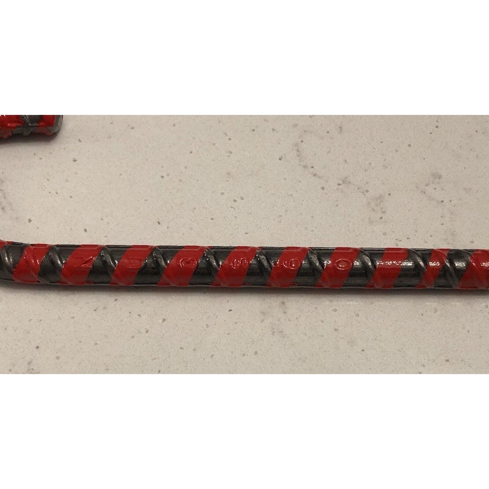 Iron Art Hand Bent Rebar Ornament Christmas Metal Candy Cane Red Striped