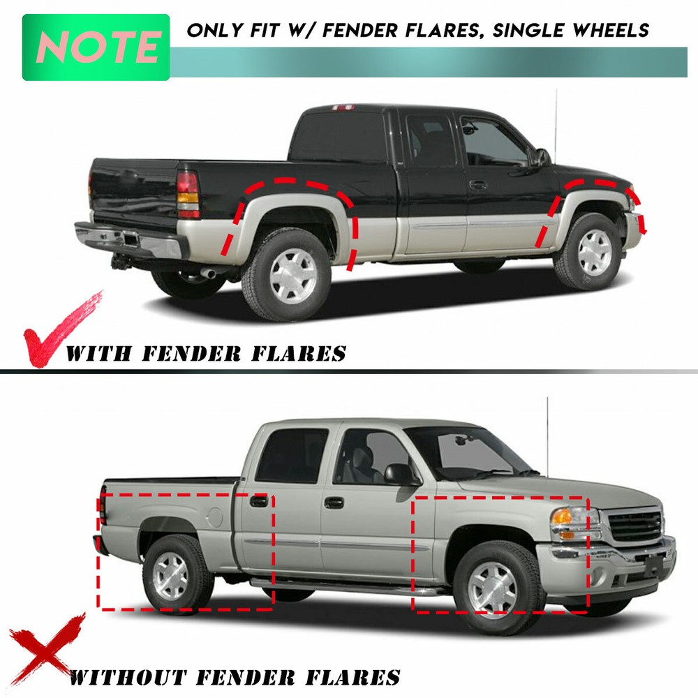 Mud Flaps /Splash Guards for Chevy Silverado Sierra 1999-2007 4PCS Front & Rear