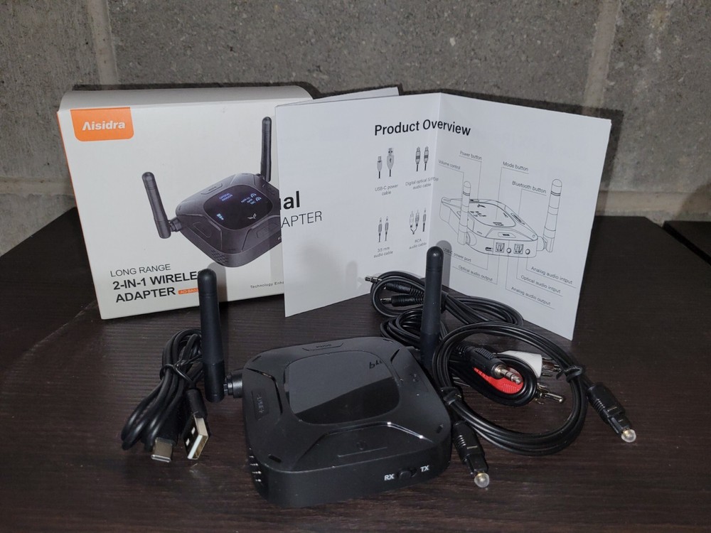 Aisidra Wireless 2 in 1 Long Range Bluetooth Adapter AD-BA020
