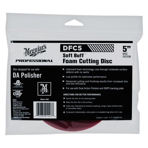 Meguiars Soft Buff 5" Foam Dual Action Hook-and-Loop Cutting Pad