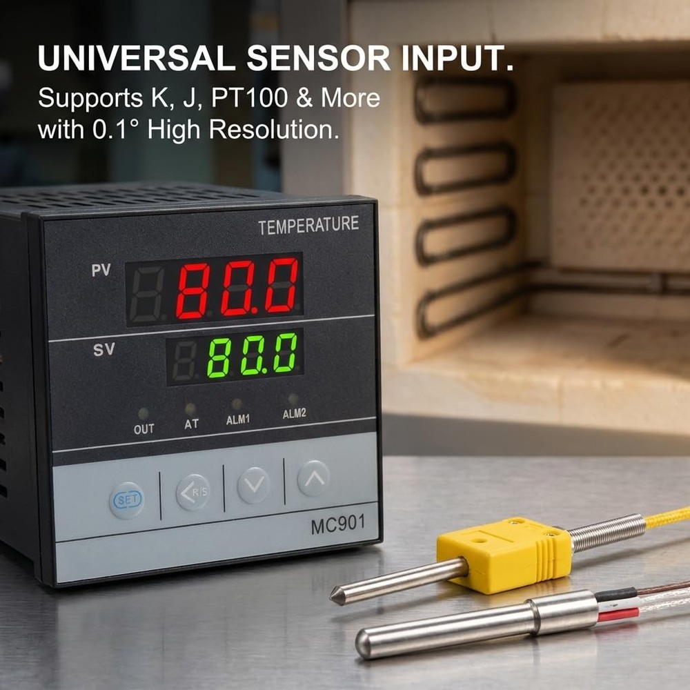 MC901 PID Temperature Controller Digital Display KType PT100 Relay SSR Output