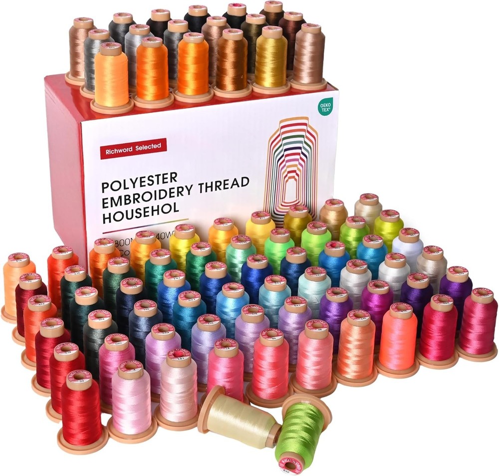Embroidery Machine Thread Set 80 Colors 800M 40WT Polyester Spools