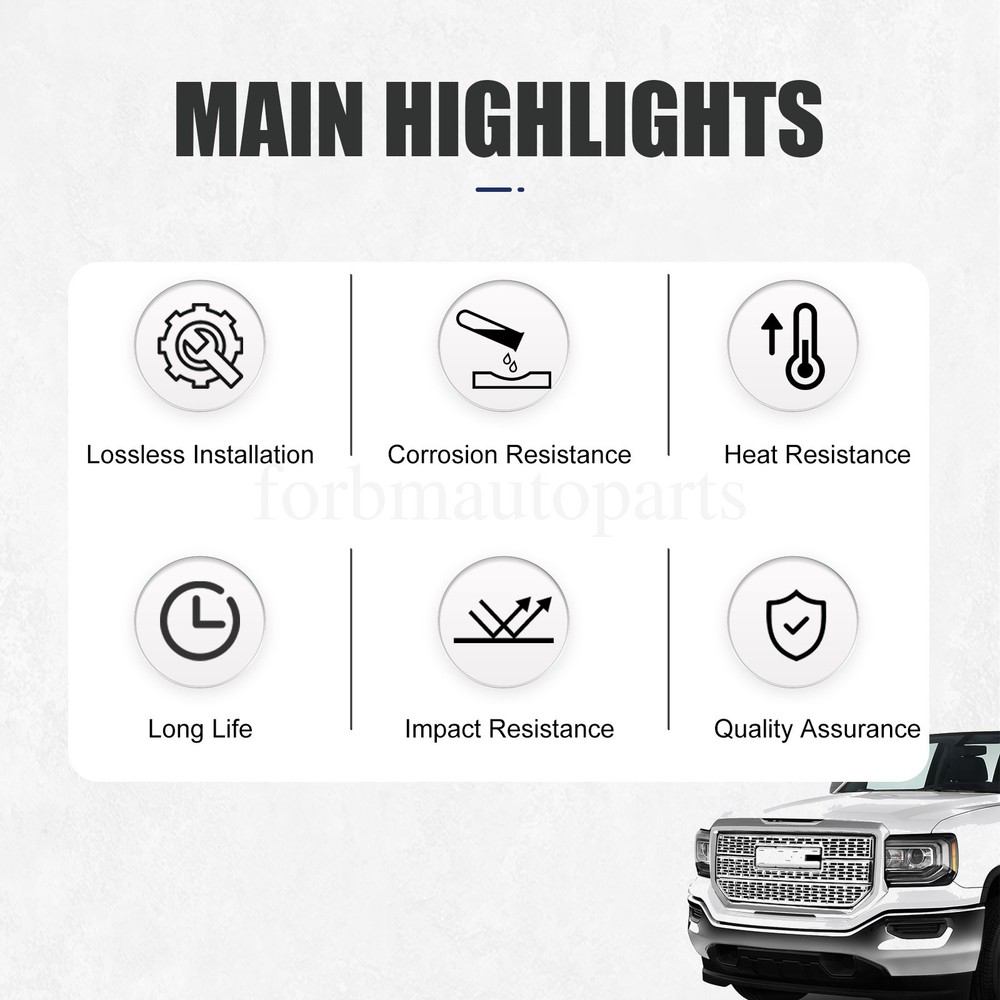 Chrome Front Bumper Upper Grille Denali Style For GMC Sierra 1500 2016 2017 2018