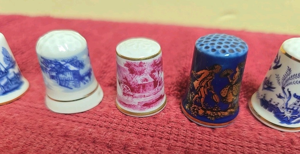 6 Vintage Thimbles