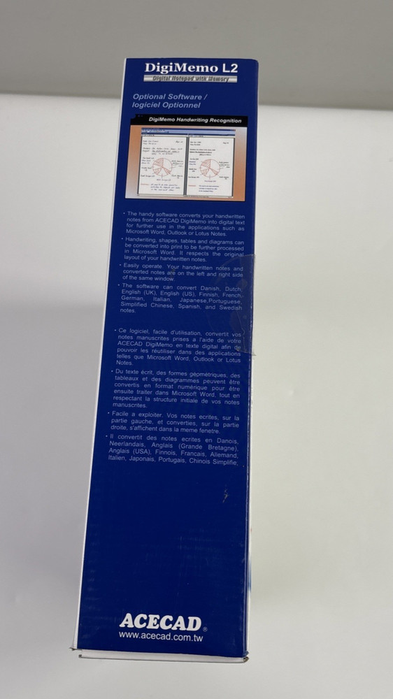 ACECAD DigiMemo L2 Letter Size Digital Notepad /w Pen Manual Software