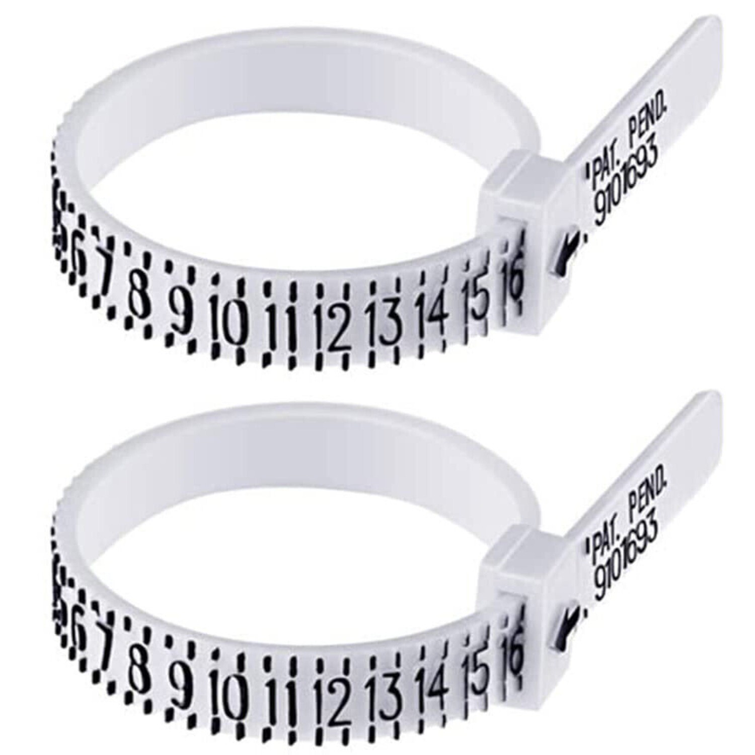 2PCS Ring Sizer Measure Tool Gauge Plastic Finger Sizing Finder Reusable 1-17
