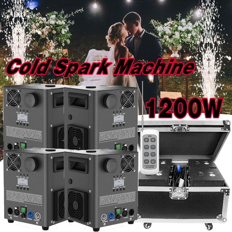 1200W Cold Spark Machine Stage Effect DMX Firework Machine Bar Wedding Show+Case