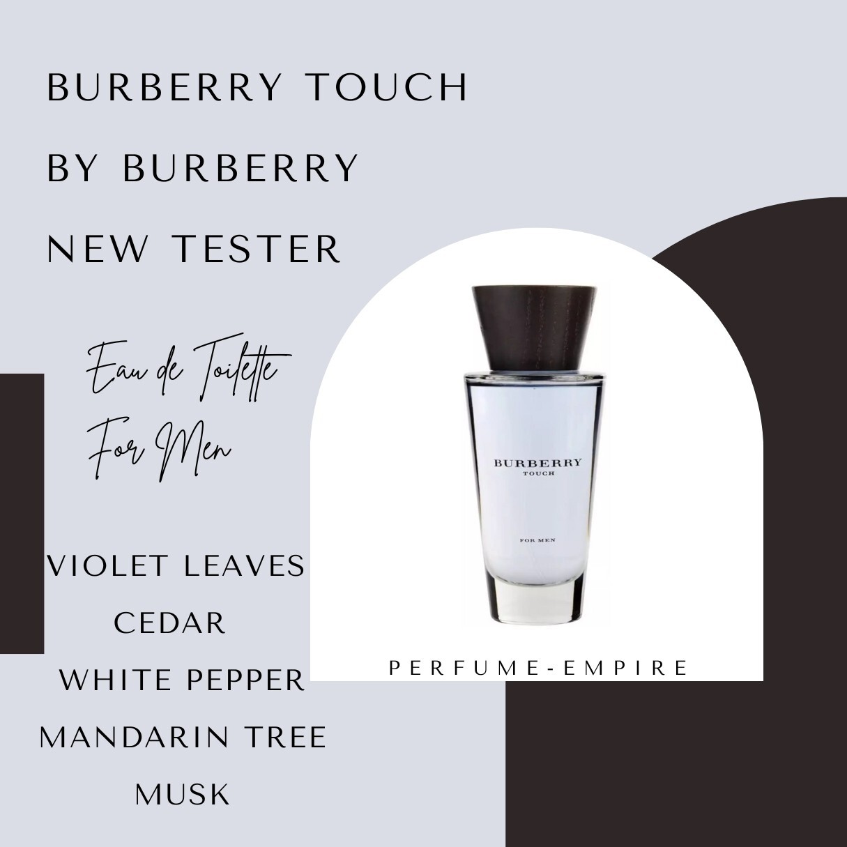 BURBERRY TOUCH by burberry for men EDT 3.3 / 3.4 oz New Tester