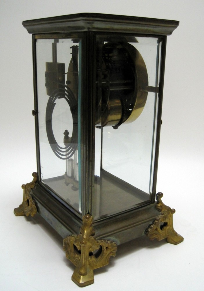 Antique New Haven Crystal Regulator Clock Open Escapement