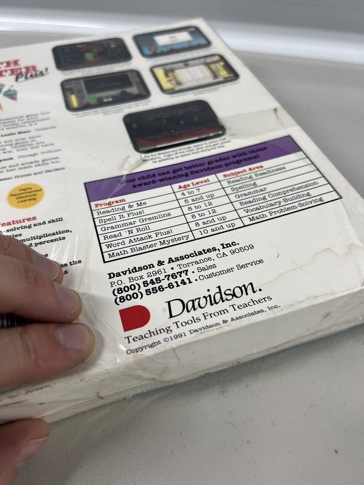 Math Blaster 1991 Software Davidson Math Blaster Software New PC Floppy Disk