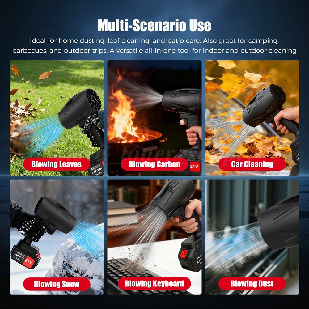 Cordless Leaf Blower, Variable Speed, Handheld, Yard & Lawn Cleaning