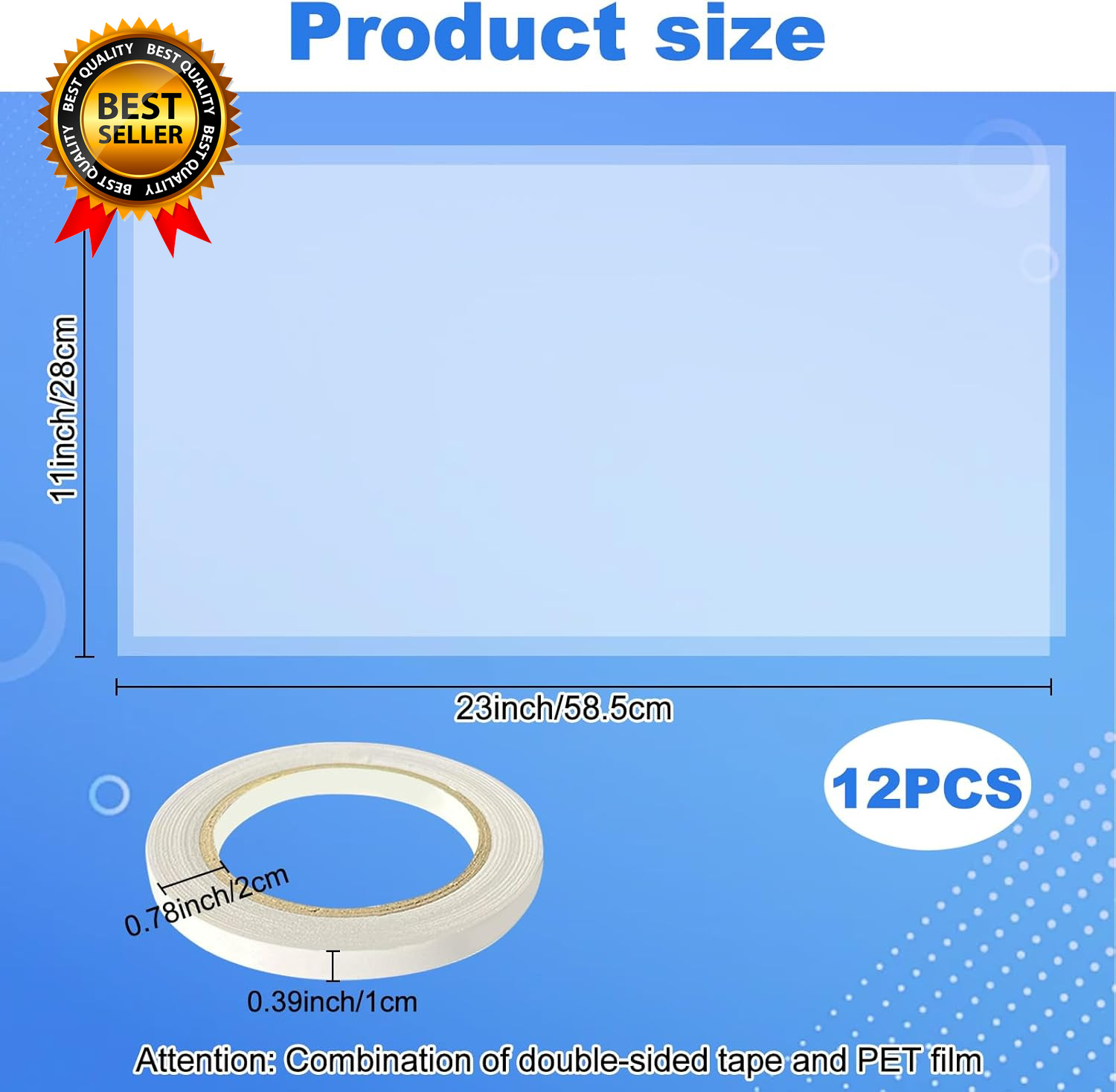 12 Pack Abrasive Blasting Cabinet Lens Cover Clear Polyester Film Sandblast