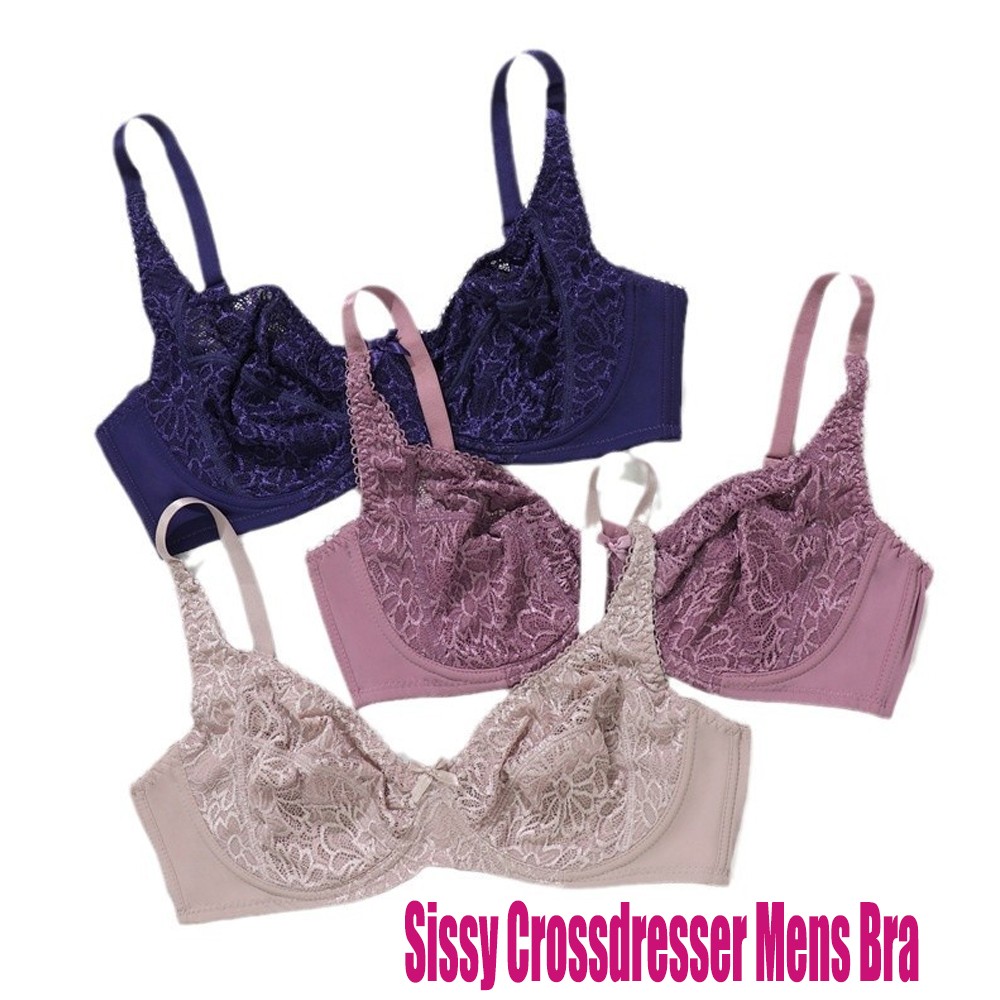 Flat Bra 36-50AA-E CrossdresserLace Sissy Sexy Lingerie Straight Male Brassiere