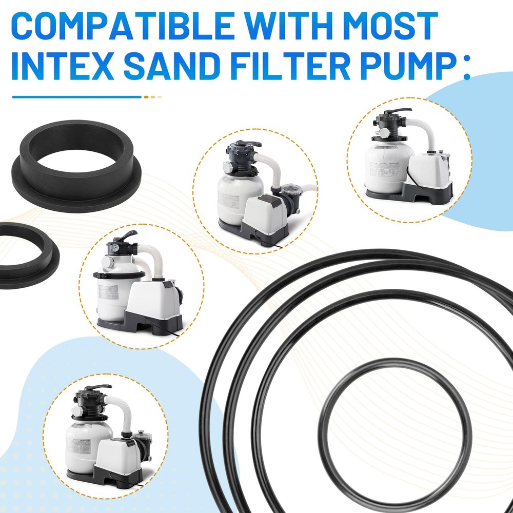 Pool Sand Filter Pump Seal Gasket Replacement for Intex Black